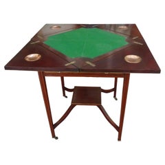 Antique Maple & Co. Inlaid Edwardian Mahogany Games Table ca. 1900