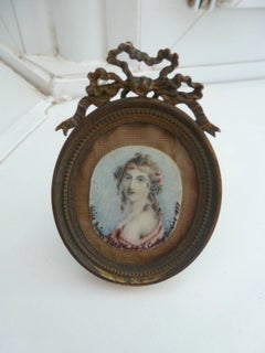 Antique Anthony Vandyke Copley Fielding, Miniature Portrait Painting, 1837