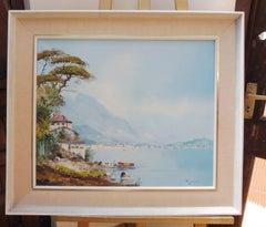 Franco Ruocco, Near San Remo, Italian Mid Century Oil Painting