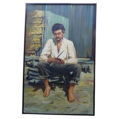 Chediac, Large Brazilian Portrait, Mid Century Oil Painting