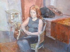 Fine Impressionist Portrait Oil Painting of Sarah by Julian Gordon Mitchell