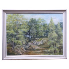 Ölgemälde einer Landschaft aus der Mitte des Jahrhunderts mit dem Coniston-See von M. Lister