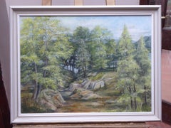 Ölgemälde einer Landschaft aus der Mitte des Jahrhunderts mit dem Coniston-See von M. Lister