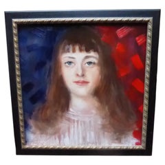 Ritratto di una signora, dipinto a olio in stile impressionista della fine del XX secolo, firmato Barnden