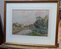 Henry Samuel Merritt, Antique Riverside View, Landscape Watercolour Painting