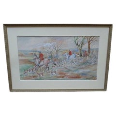 E. W. Melworth, British Hunting Sporting Impressionistic Watercolour Painting