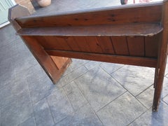 Antique Victorian Ecclesiastical Church Pine Pew Mid 19th Century