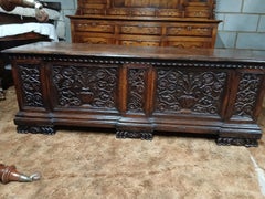 Antique 18th Century Italian Carved Walnut Cassone