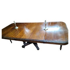 Antique 19th Century Victorian Carved Oak Extending Dining Table