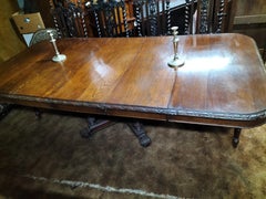 Antique 19th Century Victorian Carved Oak Extending Dining Table