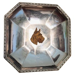 1930s Art Deco Silver-Plated Scottie Dog Trinket Tray