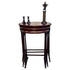 Antique Edwardian Mahogany Nest of Three Oval Tables, 1905