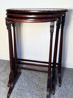 Antique Edwardian Mahogany Nest of Three Oval Tables, 1905