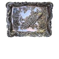 Antique Meiji Period Japanese Ornate Serving Tray, circa 1900