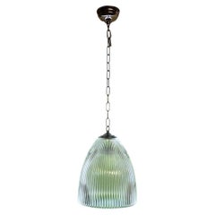 Vintage Mid Century Prismatic Glass Snowdrop Pendant Light