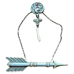 Victorian Silver Arrow-Form Chatelaine Needle Case with Original Fittings