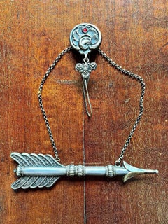 Victorian Silver Arrow-Form Chatelaine Needle Case with Original Fittings