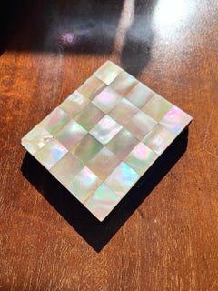 Mid-Century Mother of Pearl Mosaic Miniature Folding Photo Album