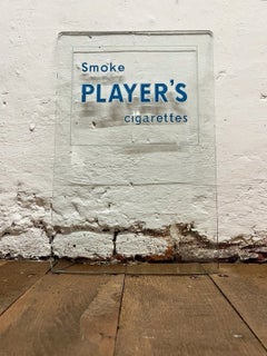 Early 20th Century Player’s Cigarettes Reverse-Printed Glass Advertising Panel