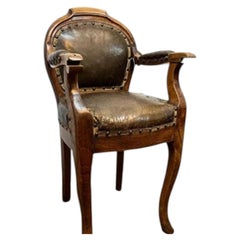 Antique Early 19th Century Georgian Rosewood Child’s Chair with Original Leather