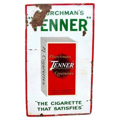 1930s Churchman’s “Tenner” Cigarettes Pictorial Enamel Advertising Sign
