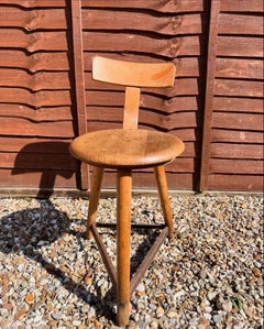 1930s German Industrial Machinist’s Stool by AMA Elastik Fabrikstuhl