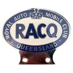 Vintage RACQ Australia Enamel and Chrome Car Grille Badge