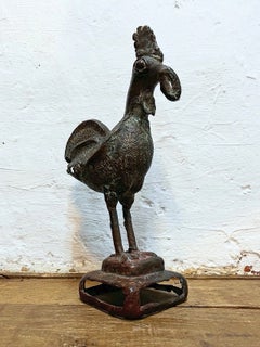 Antique Burmese Bronze Rooster Opium Trade Weight, Late 18th Century