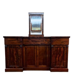 Early 19th Century English Regency Mahogany Breakfront Sideboard