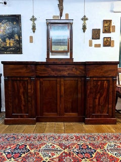 Early 19th Century English Regency Mahogany Breakfront Sideboard