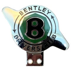 Vintage Bentley Drivers Club Enamel and Chrome Car Grille Badge
