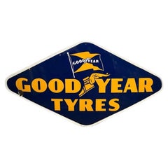 Mid Century Goodyear Tyres Enamel Advertising Sign