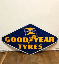 Mid Century Goodyear Tyres Enamel Advertising Sign