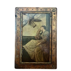 Early 20th Century Liberty of London Pre-Raphaelite Style Printed Wooden Panel