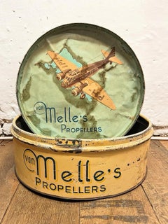 1940s Van Melle “Propellers” Aviation Advertising Tin Box