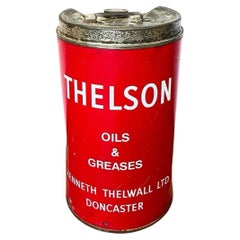 Vintage Thelson Motor Oils & Greases Petroliana Advertising Oil Drum