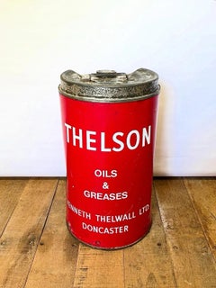 Vintage Thelson Motor Oils & Greases Petroliana Advertising Oil Drum