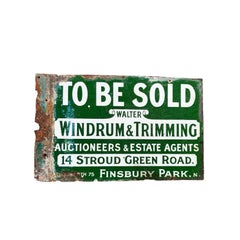 20th Century London Auctioneers and Estate Agents Enamel Advertising Sign