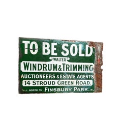 20th Century London Auctioneers and Estate Agents Enamel Advertising Sign