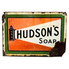 Early Hudson’s Soap Pictorial Enamel Advertising Sign