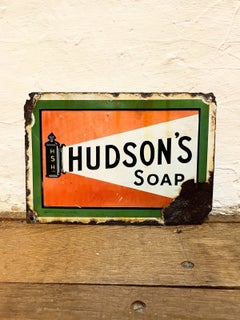 Early Hudson’s Soap Pictorial Enamel Advertising Sign