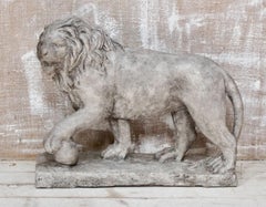 Antique Stone Medici Lion Sculpture