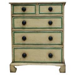 Commode victorienne ancienne en pin peinte à la main, vers 1880