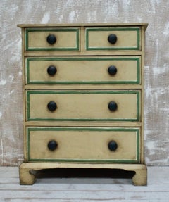 Commode victorienne ancienne en pin peinte à la main, vers 1880