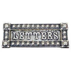 Antique Victorian Brass Letter Plate by James Cartland & Sons, circa 1899