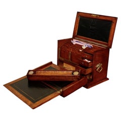 Antique Victorian Oak Fitted Stationery Box with Writing Slope, circa 1890