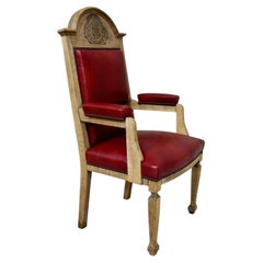 Antique Victorian Carved Oak Throne Chair, circa 1890
