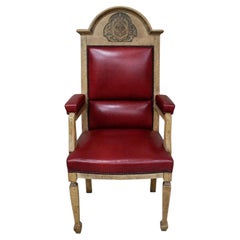 Antique Victorian Carved Oak Throne Chair, circa 1890
