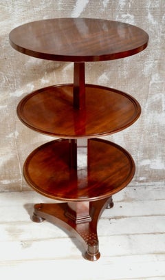 Antique Regency Mahogany Metamorphic Three-Tier Dumb Waiter, circa 1800