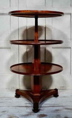 Antique Georgian Mahogany Metamorphic Three-Tier Dumb Waiter, circa 1800